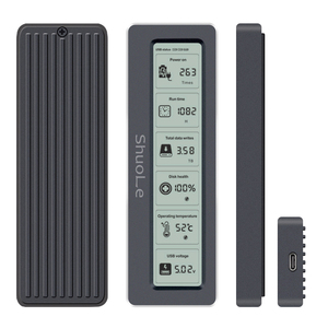SHUOLE Aluminium M.2 Nvme PCIe Boîtier <span class=keywords><strong>SSD</strong></span> <span class=keywords><strong>Type</strong></span> <span class=keywords><strong>C</strong></span> vers USB3.2 10Gbps Boîtier de disque dur Boîtier de disque dur avec grand écran LCD - Product Image 2