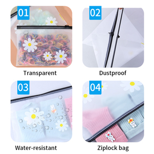 Tùy chỉnh in logo <span class=keywords><strong>EVA</strong></span> rõ ràng Dây Kéo Túi trượt Zip khóa t Áo sơ mi đồ lót túi may mặc mờ mờ quần áo đóng gói túi nhựa - Product Image 3