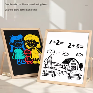 <span class=keywords><strong>Pizarra</strong></span> de Dibujo de Madera Multifuncional 2 en 1, <span class=keywords><strong>Pizarra</strong></span> Grande de Doble Cara Ajustable, Juguete de Pintura para Niños, Juguetes de Aprendizaje Temprano - Product Image 4