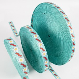 Maßgefertigtes Langlebiges Polyester/Nylon Jacquard-Gurtband mit Blumenmuster, 2,0cm Digital Bedrucktes Band für Taschen, Schuhe, Kleidung und Heimtextilien - Product Image 1