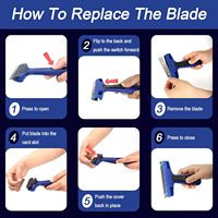 Outil grattoir à lame de rasoir de 4 pouces avec 10 lames pour le nettoyage, outil de décapage pour vitres, verre, carrelage, sols et autocollants