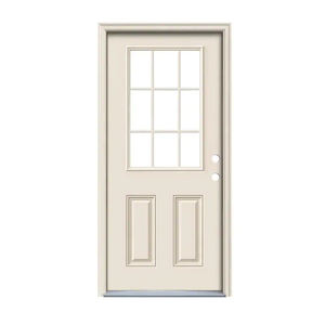 Diseños modernos de puerta delantera de 36 pulgadas X 80 pulgadas. Puerta delantera precolgada de acero imprimado con panel de vidrio - Product Image 2