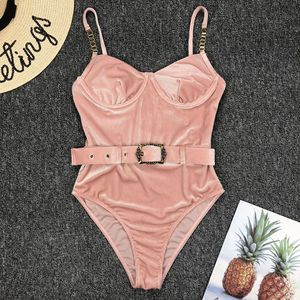 Maillot de bain une pièce, Bikini spécial, couleur unie, original, Eu, avec boucle, ceinture - Product Image 6