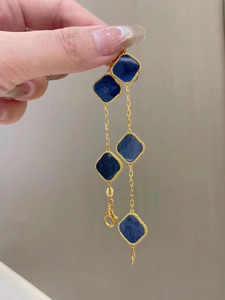 Bracelet trèfle porte-bonheur en argent pur S925 plaqué or 18 carats, jade, mode classique, bijoux pour femmes - Product Image 6