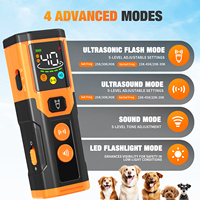 Dispositif anti-chien ultrasonique portatif 3X, 1800 mAh, portée de 23 pieds, 4 modes de fonctionnement, 5 niveaux réglables, répulsif pour chiens avec lampe torche