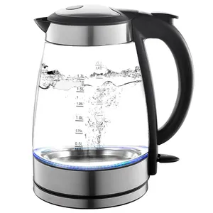 Anbolife 1.7L tutmak uzun sıcak ıslık çay elektrikli cam su ısıtıcısı mavi LED gösterge işığı ile BPA içermeyen su ısıtıcısı
