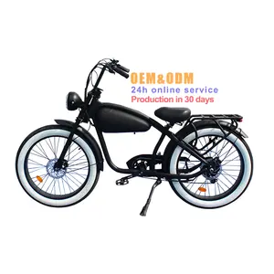 אופניים חשמליים וינטג' רטרו סיטונאי 500W 36V צמיג שמן 20 אינץ' וינטג' צ'ופר EBike E אופנוע למבוגרים
