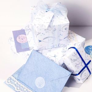 Wholesale 80g Birthday Ocean Art <b>Paper</b> <b>Tissue</b> 43*300cm Gift Luxury Custom Packaging <b>Wrapping</b> <b>Paper</b> Roll - Product Image 2