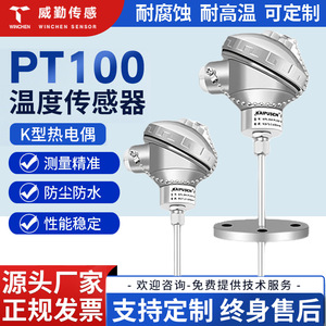 Pt100 Pt1000 Resistance Temperature Transmitter Straight Insertion Threaded Flange Type Sensor For Industrial Use - Product Image 5