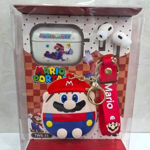 หูฟังบลูทูธ Mario stizi หูฟังไร้สายหูฟังกีฬาลดเสียงรบกวนในหูจี้การ์ตูนน่ารักขายส่ง - Product Image 5