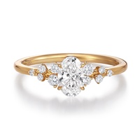 Bague à trois pierres en diamant de laboratoire IGI OEM, 2 carats, VVS1, couleur D, or 14 carats, cadeau d'anniversaire, vente en gros