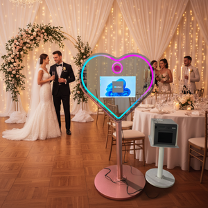 Miroir magique tactile rose en forme de cœur de 21,5 pouces, cabine <span class=keywords><strong>photo</strong></span>, adapté aux mariages, aux fêtes et aux événements, location - Product Image 1