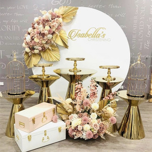 Cheap Price Wedding Stage <strong>Plinth</strong> Cake <strong>Stands</strong> Hotel Events Decoration Gold Stainless Steel Round Flower <strong>Stand</strong> - Product Image 6