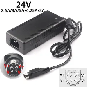 24V 2.5A 3A 5A 6.25A 8A 4Pin AC DC מתאם מתח לטלביזית LCD צג מיתוג ממיר 4 פין עד חיובי למטה שלילי