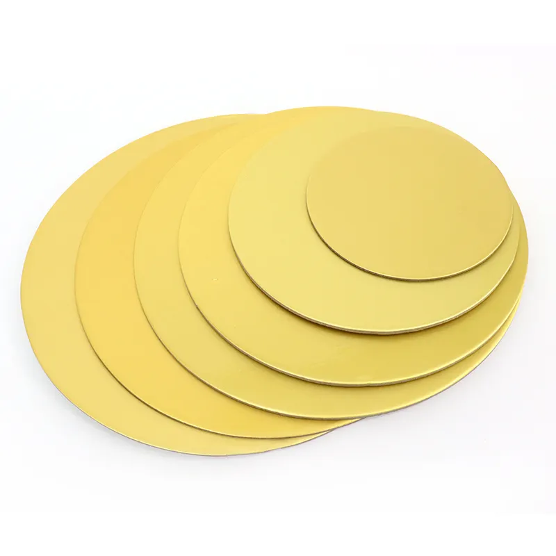 Placa de bolo redonda descartável, 8 10 12 14 16 18 polegadas placa de bolo de papelão dourado prata de papel grande fornecedor para base de bolo