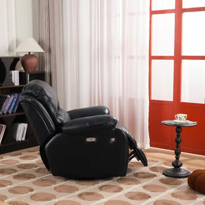 DOSER Moderner Einzelner Elektrischer Relaxsessel mit Massagefunktion, Lederpolsterung, Metallbeinen, Handyhalterung & USB-Anschluss - Product Image 4