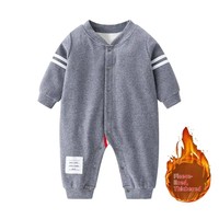 Vêtements pour bébés nouveau-nés neutres, Guangdong, printemps/automne, combinaison/combinaison longue en coton, style preppy, combinaison à col rond