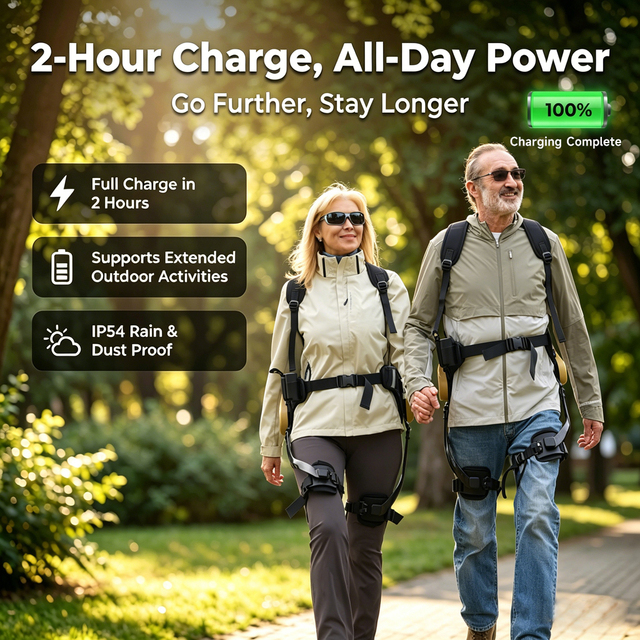 Lower Limb Leg Support Smart Robotic Exoskeleton AI Self-Adaptive 32Nm 2kg Ultra Light Walking Assistant for Seniors