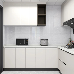 BALOM Set di Mobili da Cucina Ecologici Completamente Bianchi, Armadi da Cucina Personalizzati Stile Aperto con Lavello per Soggiorno - Product Image 2