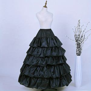 بيع بالجملة بوليستر عادي مصبوغ كشكش فستان زفاف كرينولين تنورة منتفخة فساتين الانزلاق مع حلقات الصلب - Product Image 2