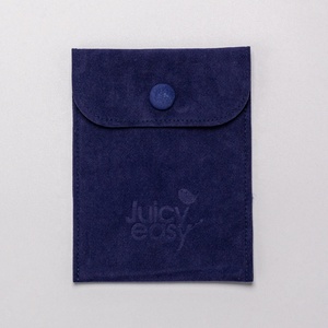 Sobre de gamuza azul grande pequeño impreso con logotipo personalizado, bolsa de gamuza para regalo, bolsa antipolvo - Product Image 4