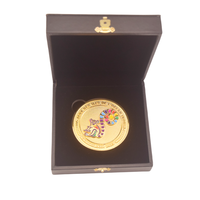 Pièce commémorative sportive en métal, pièce de monnaie 3D mate brillante en or personnalisée en cuivre avec boîte en cuir, JIOI Jeux des îles de l'Océan Indien ATHLETE