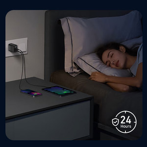 Chargeur rapide compact 30W GaN PD USB-C + USB-A double port, adaptateur secteur mural pliable pour ordinateur portable, tablette, smartphone, universel - Product Image 2