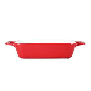 Bandeja para hornear de cerámica, plato rectangular para gratinar, apto para horno microondas, vajilla con doble asa para uso doméstico - Product Image 5