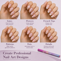 Stylos marqueurs pour nail art, pointe fine en fibre de 0,7 mm, 12 couleurs, encre à séchage rapide sans danger pour la peau, pour les artistes de salon, la création de motifs d'ongles DIY, OEM