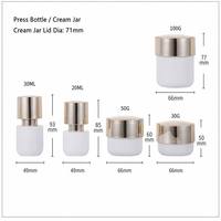 Ensemble de flacons en verre écologiques blanc brillant de 30 ml et 100 ml, flacon de lotion, flacon pulvérisateur, flacon de sérum cosmétique de luxe, flacon pompe avec bouchon doré, anti-fuite