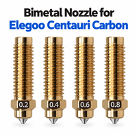 Vente en gros de pièces d'imprimante 3D, buse bimétallique en acier trempé, 0,2 0,4 0,6 0,8 mm, tête d'impression pour Elegoo Centauri Carbon