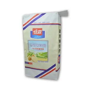 Высококачественный упаковочный мешок для муки с обогащением, бумажные мешки, пищевой пакет из крафт-бумаги