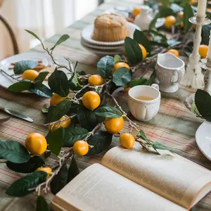 X-2010 Hot Bán Mô Phỏng Màu Xanh Lá Cây Nhà Máy Phong Cách 8 Trái Cây Duy Nhất Nhân Tạo Chanh Chi Nhánh Cây - Product Image 2