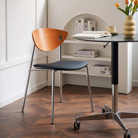 Chaise de salle à manger empilable en acier inoxydable style nordique, design luxe léger en cuir PU pour mobilier de maison, petits appartements, cafés, vintage