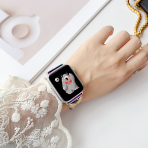 Bracelets de montre en alliage papillon pour montre 10/9/<span class=keywords><strong>8</strong></span>/7 IWatch 40/42/44/45 mm, design bracelet, boucle à pression, impression couleur intégrale - Product Image 4