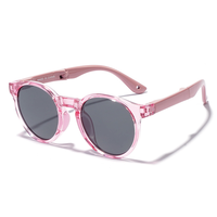 Lunettes de soleil polarisées pliables pour enfants TR90, lunettes de soleil rondes flexibles pour enfants, lunettes de soleil pliables pour garçons et filles