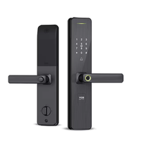 Nouvelle serrure de porte intelligente empreinte digitale mot de passe wifi déverrouiller alarme sonnette électrique serrure de porte murale