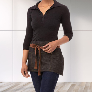 KEFEI Denim Bistro Café <span class=keywords><strong>Tablier</strong></span> Coton <span class=keywords><strong>Professionnel</strong></span> Demi <span class=keywords><strong>Tablier</strong></span> de Cuisine Durable Taille <span class=keywords><strong>Tablier</strong></span> de Service - Product Image 1