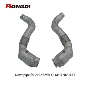 ท่อลงไอเสียสแตนเลส 304 สำหรับ BMW X6 M50i N63 4.4T ปี 2022 พร้อมแผ่นกันความร้อนแบบไหลเวียนสูง - Product Image 6