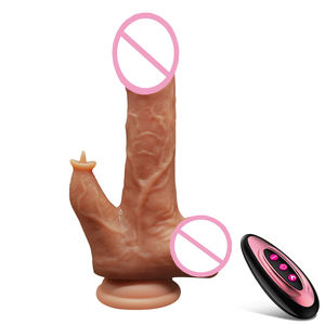 Vibrateur réaliste télécommandé avec 9 vibrations, 3 fonctions télescopiques, léchage de langue et chauffage, pour adultes - Product Image 1