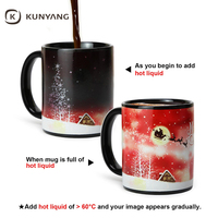 Mug chauffant changeant de couleur, tasse à changement de température 11oz, logo personnalisé, mug en céramique sensible à la chaleur, mug magique pour sublimation