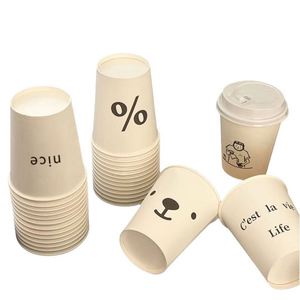 Hot Pick <b>Custom</b> Printed Biodegradable Double Wall Kraft Paper Cups Disposable Coffee Cups for Events - Product Image 6