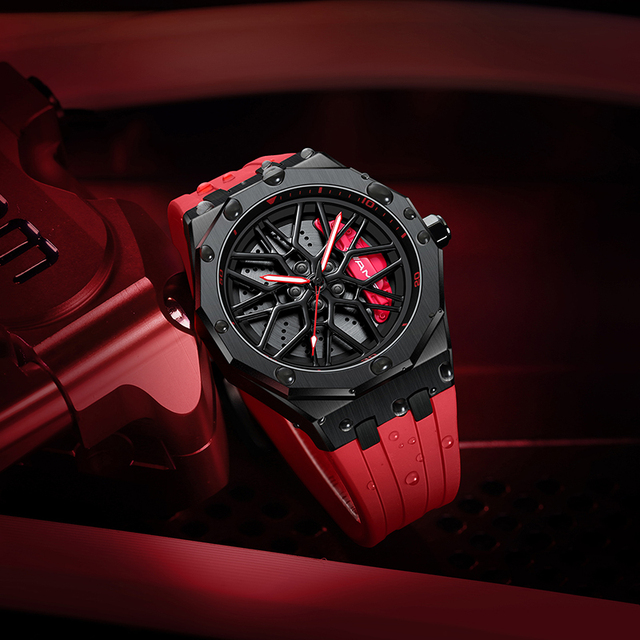 Original 3D Wheel Watch Waterproof Spinning Luxury Quartz Wrist Men Watch Rim Wristwatch Rotate 360 Man's Watches for AMG G63