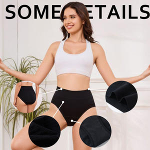 Taille haute sans couture Machine à tricoter 4 couches période Hipster menstruel <span class=keywords><strong>jour</strong></span> étanche respirant en Stock période <span class=keywords><strong>culotte</strong></span> - Product Image 3