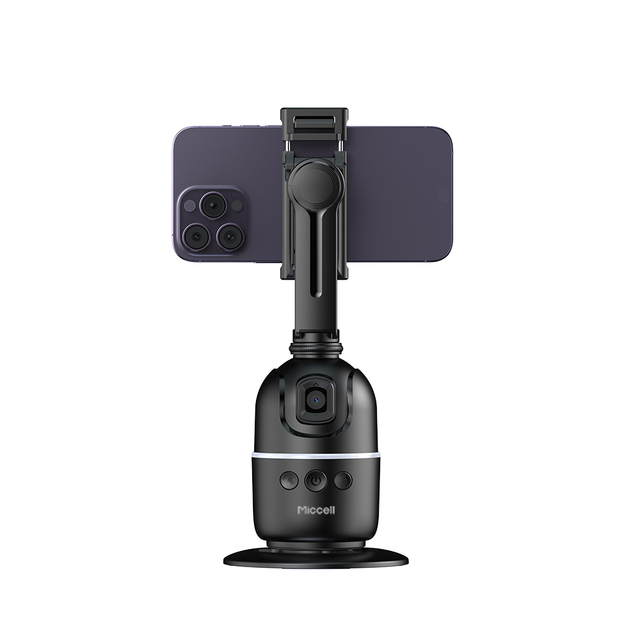 Miccell Smart Smartphone Tripod with AI Auto Face Tracking and 360° Rotation Bluetooth Phone Holder for Live Streaming Vlogger