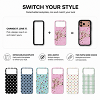 Coque de téléphone magnétique étanche avec plaque arrière amovible, motif dessin animé, pour 17 Pro, compatible charge sans fil, TPU+PC, avec motifs personnalisables pour usage quotidien