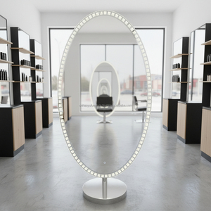 Espejo LED de Cristal de Lujo para Salón de Belleza con Construcción Duradera de Acero Inoxidable para Salones de Belleza, Peluquerías y Barberías - Product Image 1