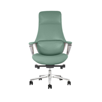 Chaise de bureau exécutive en cuir à dossier haut avec design ergonomique, hauteur réglable et fonction pivotante