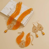 Juego de Joyería de Moda para Mujer con Certificación CE, Estilo Vintage, Aleación, Imitación de Perlas, Collar, Aretes y Pulsera