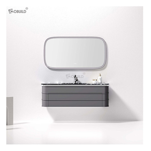 ตู้ไม้กันน้ำทันสมัยสำหรับห้องน้ำชุดกระจก LED งานแฮนด์เมดสำหรับโรงแรมและวิลล่า - Product Image 5